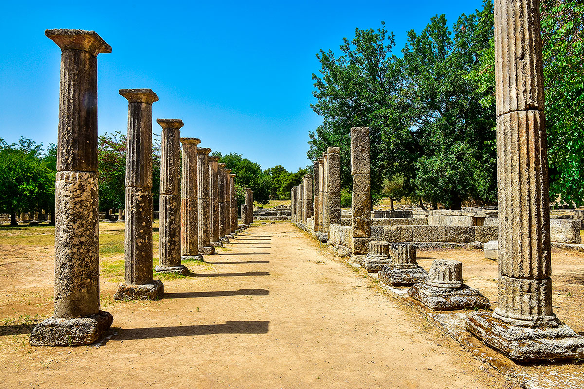 The ruins of Olympia, the birthplace of the Olympic Games.