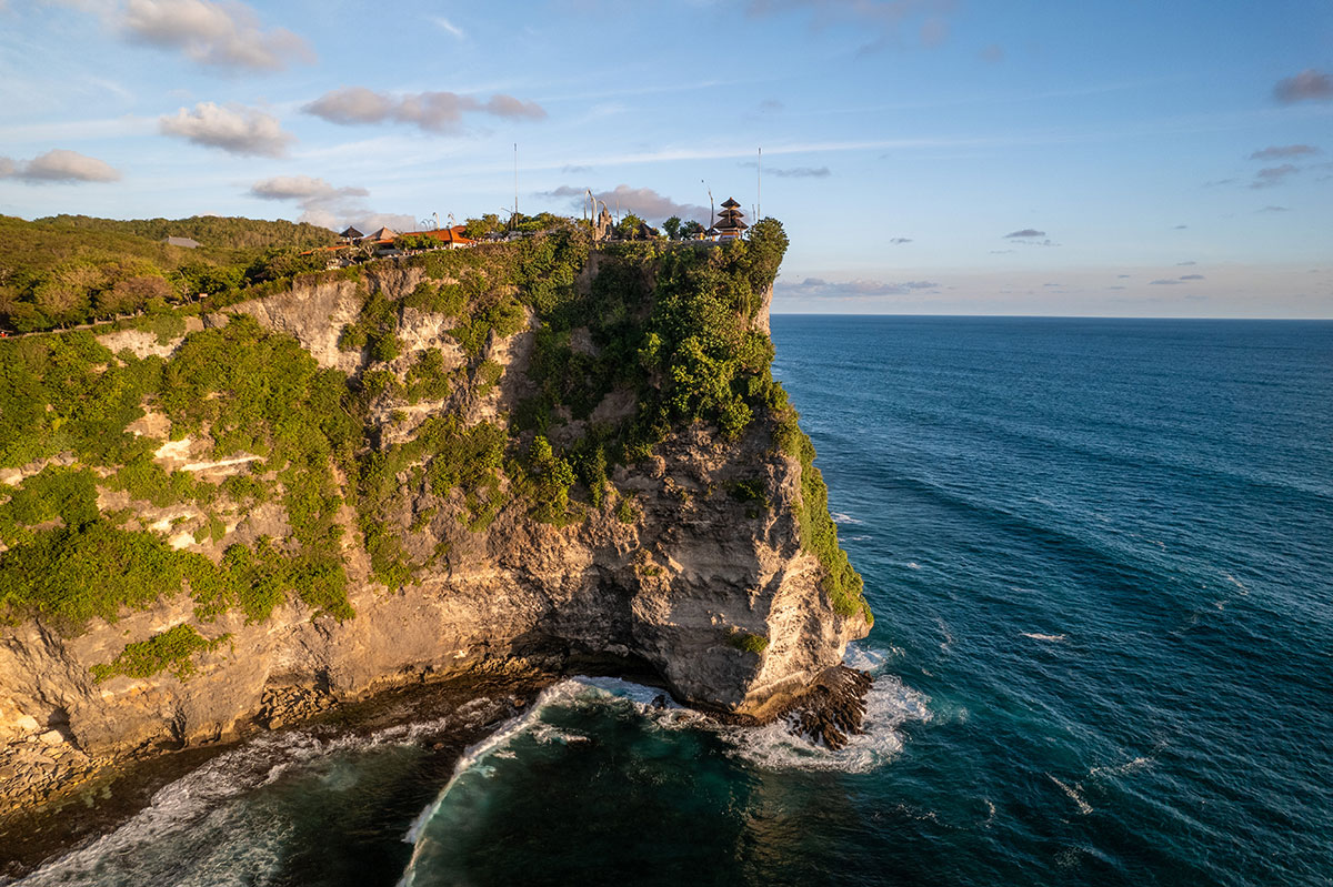 Uluwatu Temple on a cliff overlooking the ocean