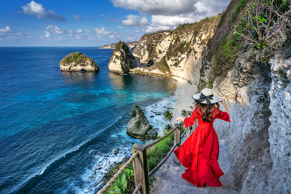 Kelingking Beach cliffs on Nusa Penida island
