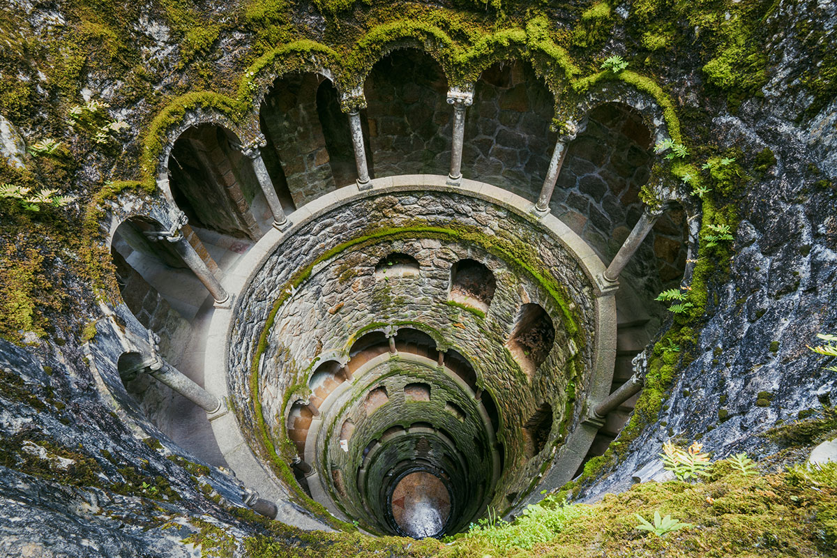 Initiation Well spiral staircase at Quinta da Regaleira