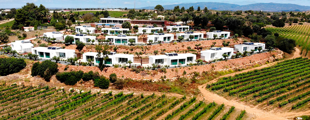 Scenic view of Quinta dos Vales wine estate in the Algarve, Portugal.