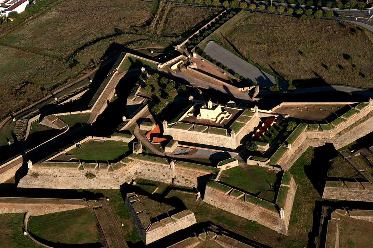 Aerial view of Fort Santa Luzia in Elvas.