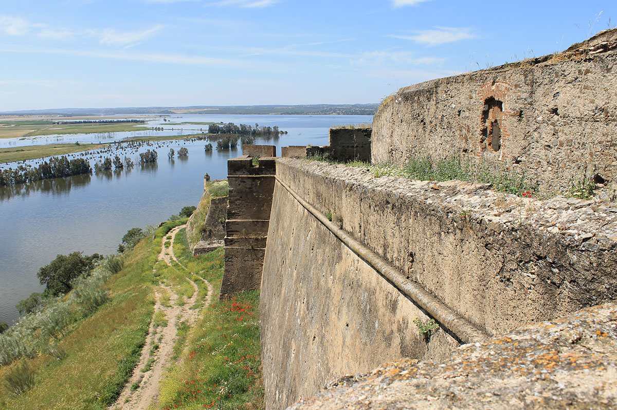 "The historic fortress of Juromenha overlooking the Guadiana River.