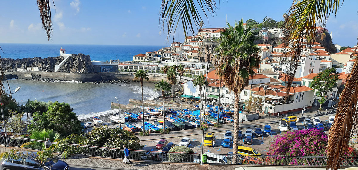 Traditional fishing boats in the harbor of Câmara de Lobos