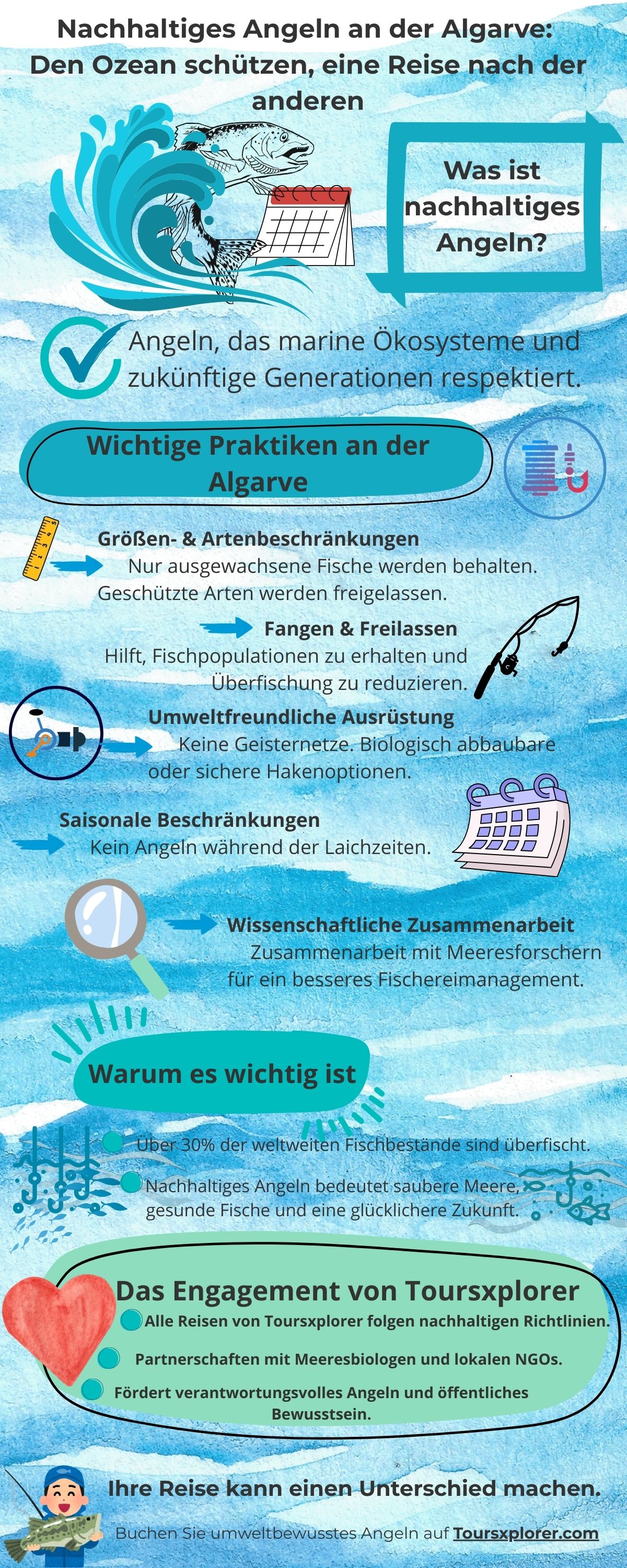 Infografik zur Veranschaulichung nachhaltiger Fangmethoden und ihrer Vorteile