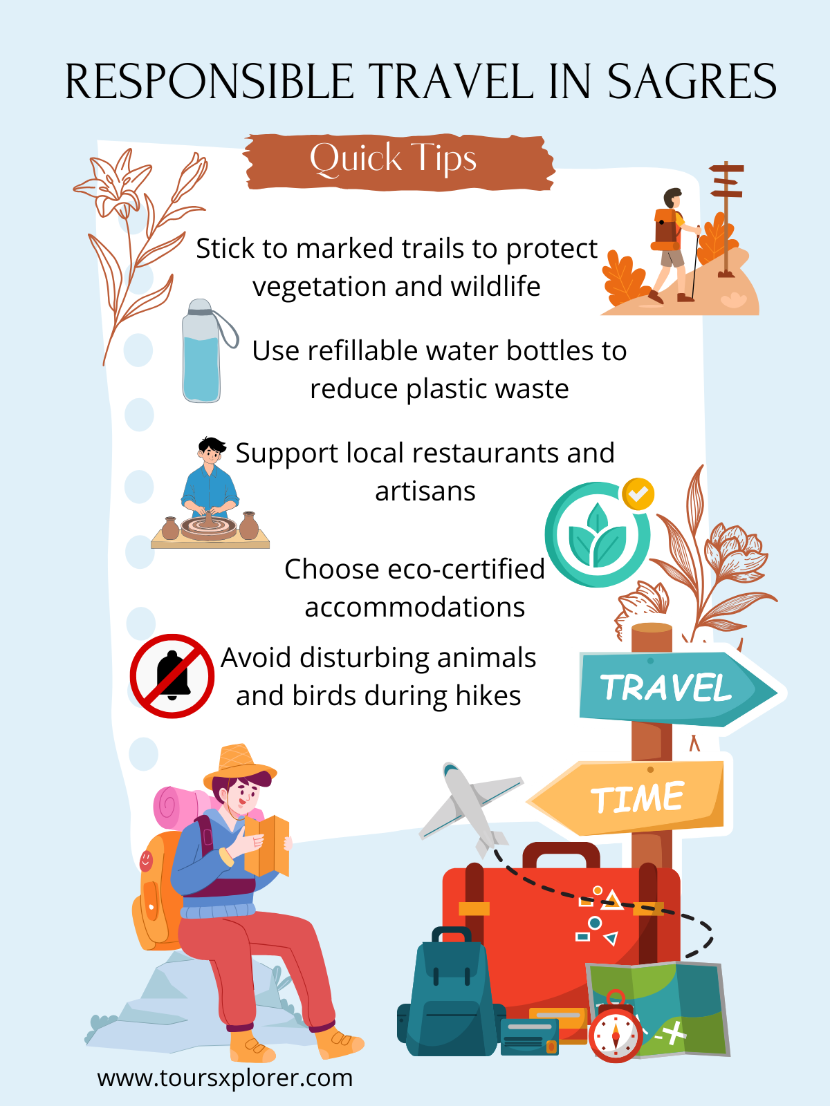 List of responsible travel tips for Sagres, including eco-friendly and community-minded suggestions