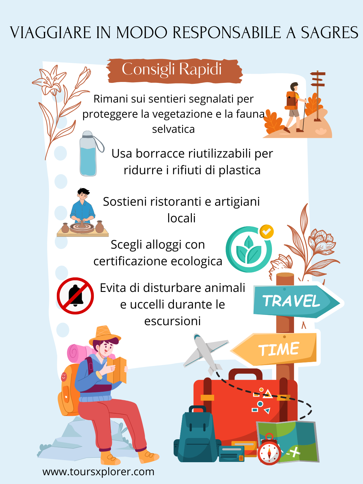 Elenco di consigli per un viaggio responsabile a Sagres, inclusi suggerimenti eco-compatibili e attenti alla comunità