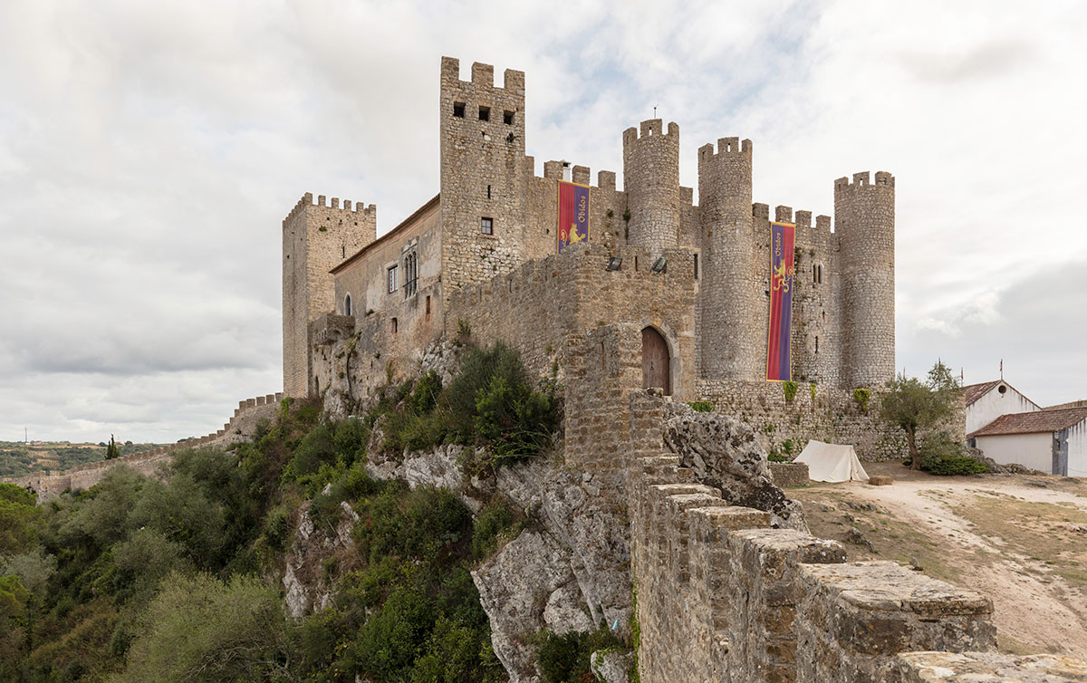 The medieval Óbidos Castle, a prominent historical landmark in Portugal.