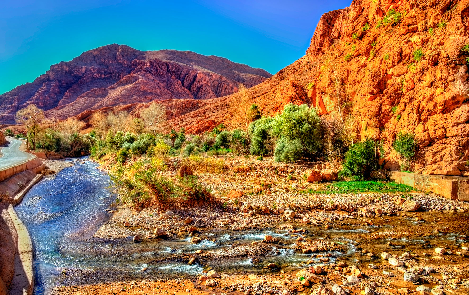Todgha Gorge, a canyon in the Atlas Mountains. Morocco