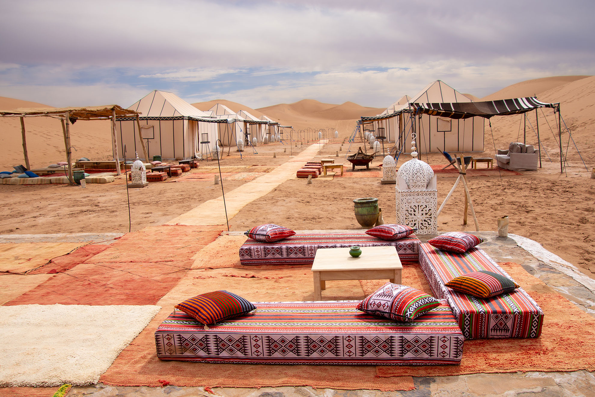 Luxury bivouac in the Sahara desert in Morocco, Chegaga Dunes