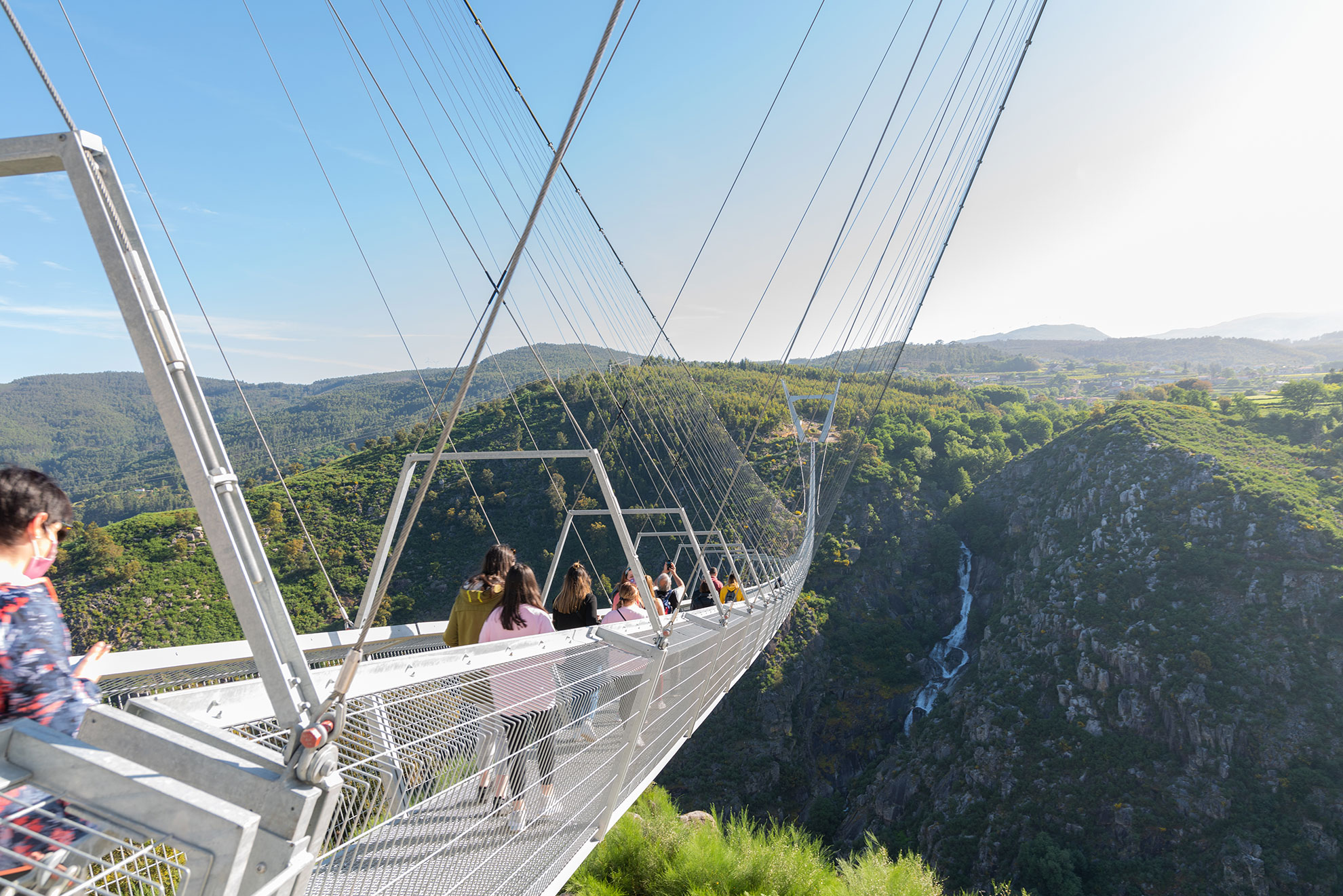 The 516 Arouca suspension bridge spanning the Paiva River gorge