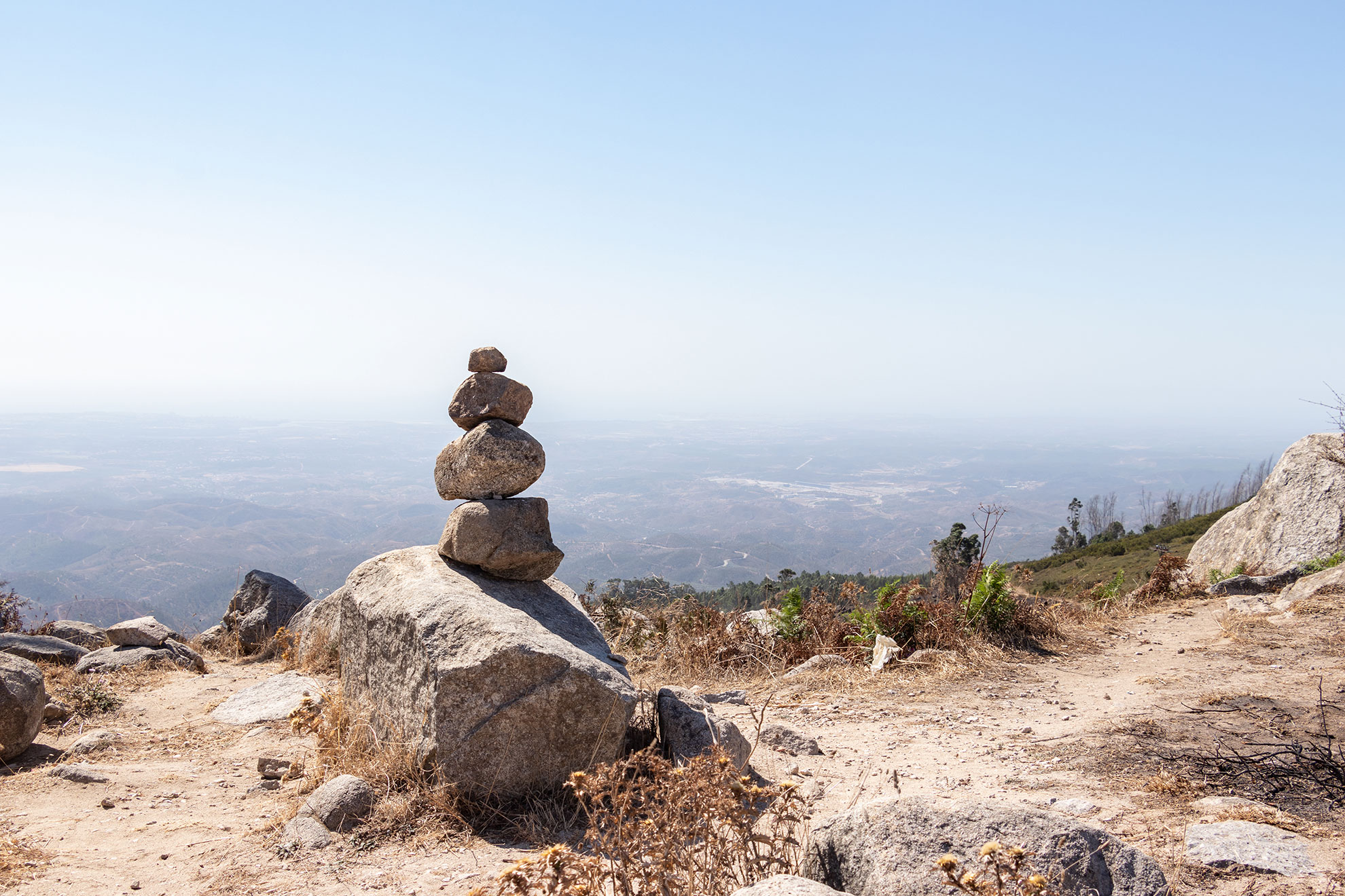 Panoramic view from Fóia peak showing the Algarve coastline stretching to the horizon