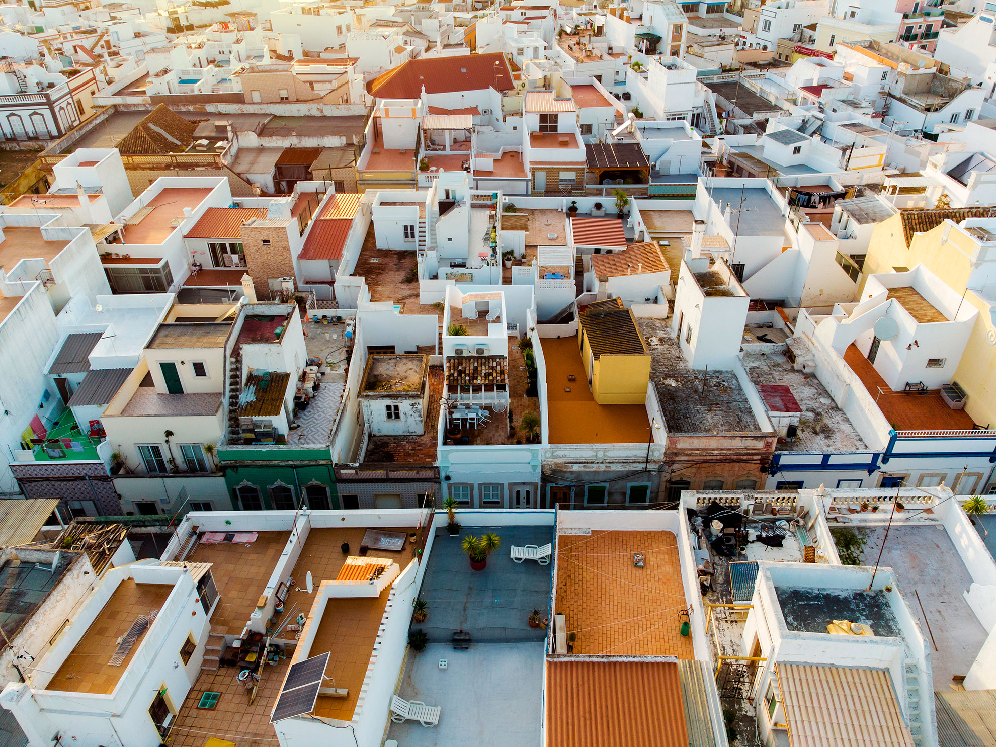 Olhão's flat-roofed fishermen's quarter overlooking the Ria Formosa lagoon