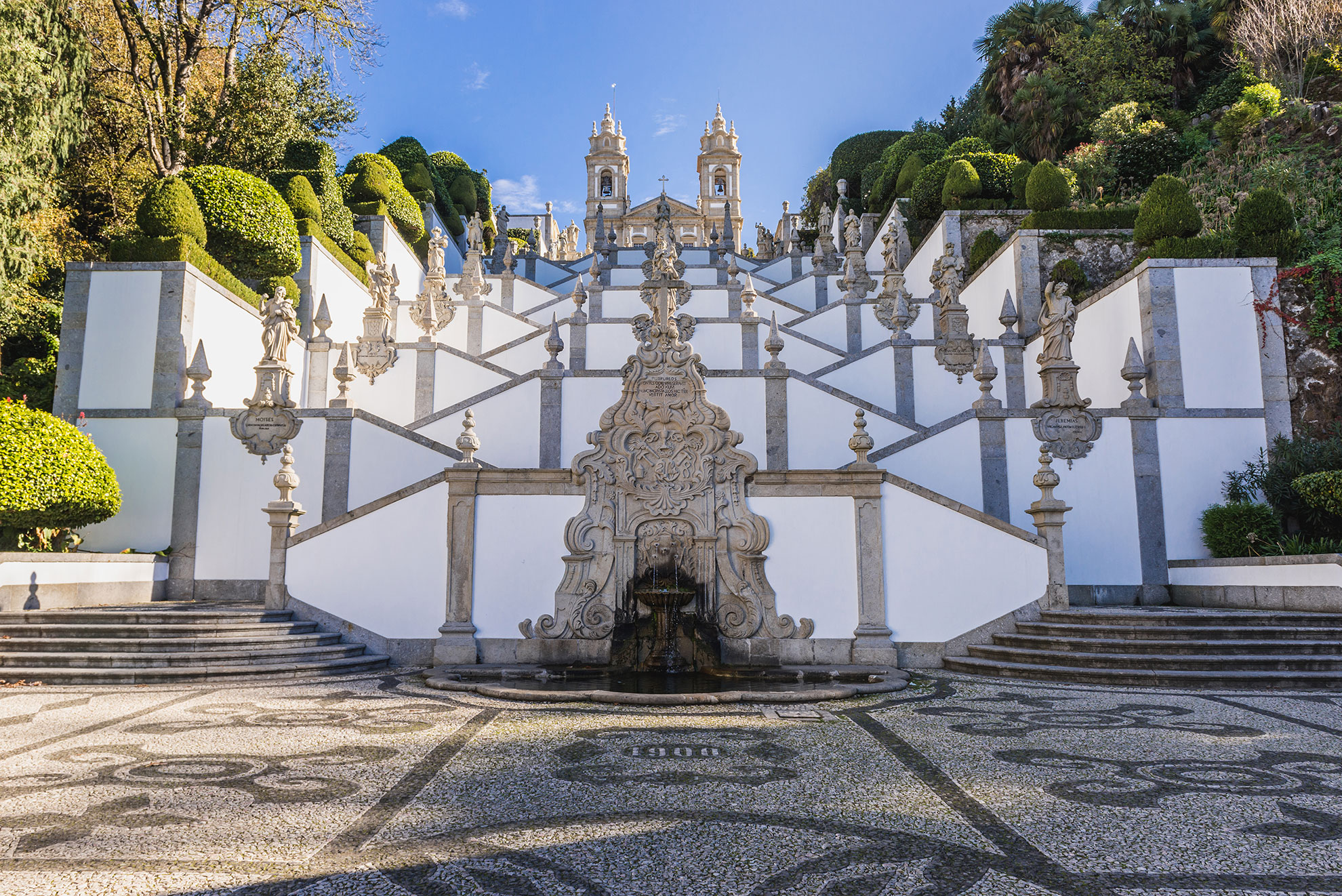 The baroque monumental stairway of Bom Jesus do Monte in Braga